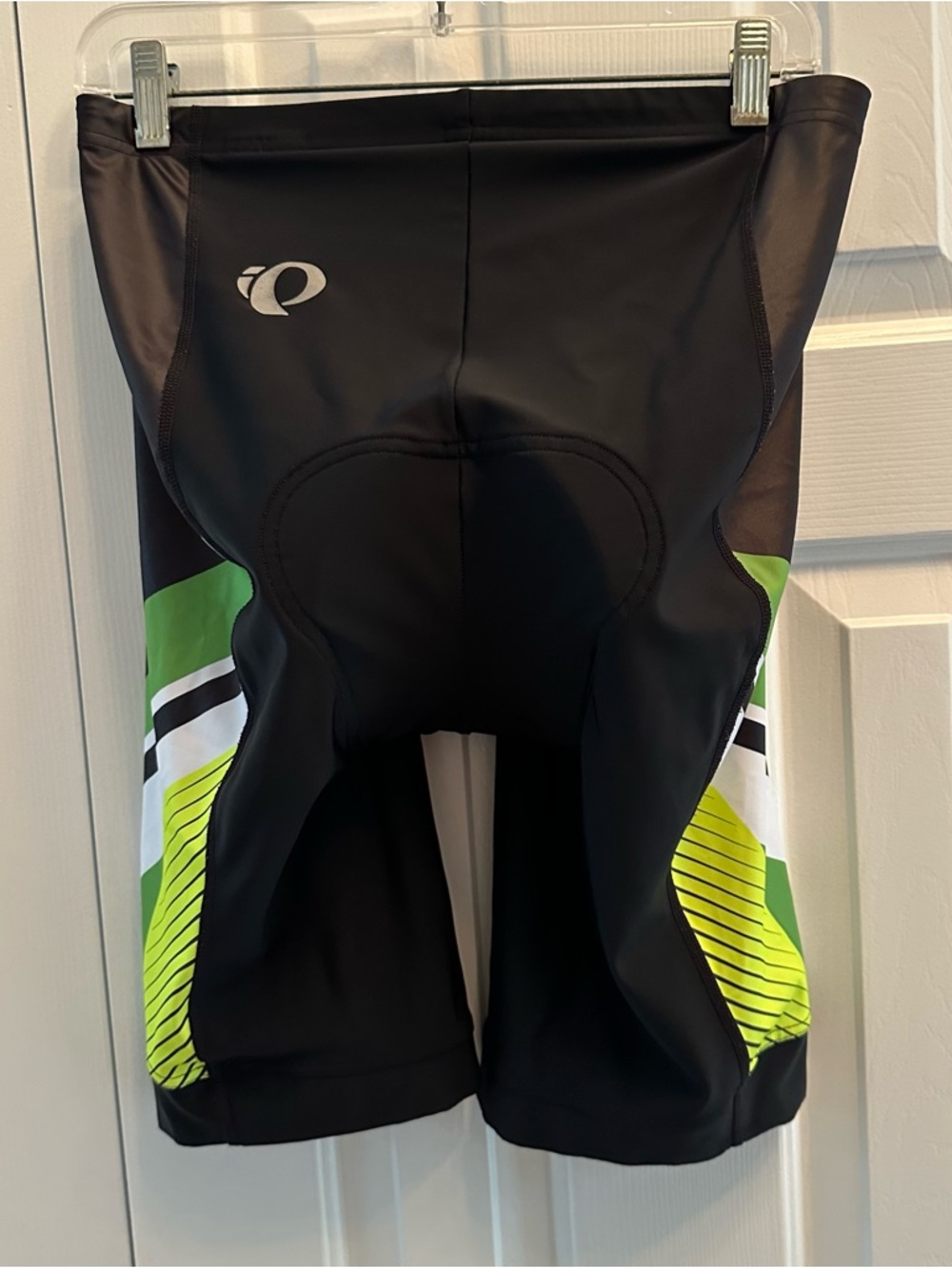 Pearl Izumi Select Cycling Shorts, XL,  XX” Inseam, Black Lime Green, White